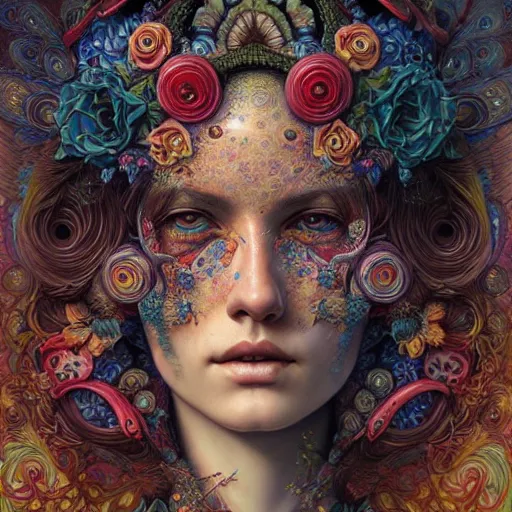 Image similar to hyper detailed masterpiece, floral pattern, jean giraud, digital art painting, lightwave punk aesthetic, psychedelic, artgerm, donato giancola, tom bagshaw