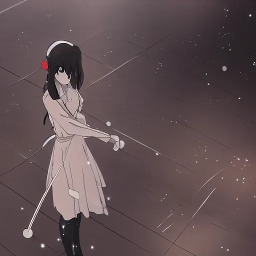 Prompt: fencer, anime style, dark, makoto shinkai, animated, animation, detailed, illustration, moody