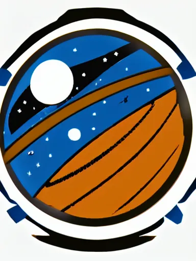 Prompt: vintage space station logo
