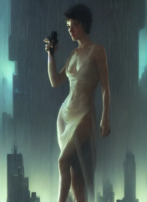 Image similar to movie poster, blade runner, sean young, octane render, highly detailed, digital painting, artstation, concept art, smooth, sharp focus, illustration, art by artgerm and greg rutkowski and alphonse mucha and william - adolphe bouguereau