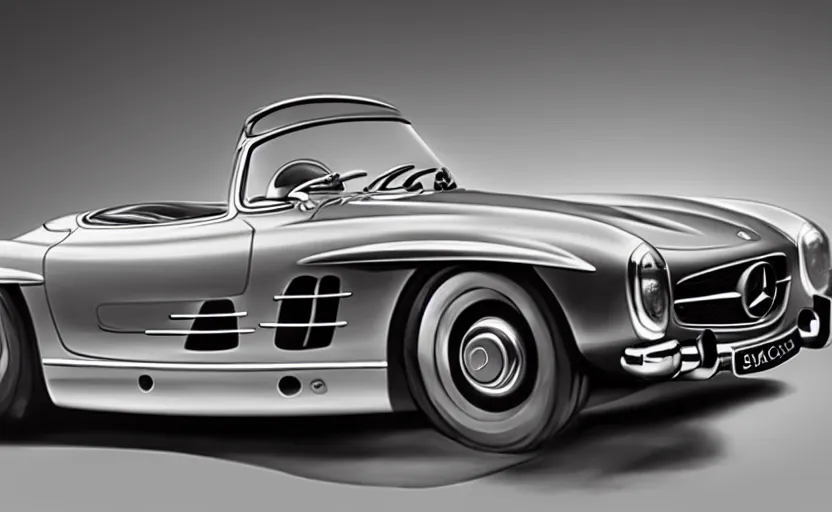 Image similar to “A 2025 Mercedes Benz 300 SL Concept, studio lighting”