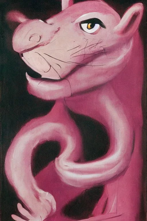 Image similar to The pink panther by Francis Bacon