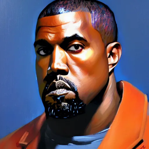 Prompt: Greg Manchess portrait painting of kanye west as fuedal lord as Overwatch character, wacky, medium shot, asymmetrical, profile picture, Organic Painting, sunny day, Matte Painting, bold shapes, hard edges, street art, trending on artstation, by Huang Guangjian and Gil Elvgren and Sachin Teng