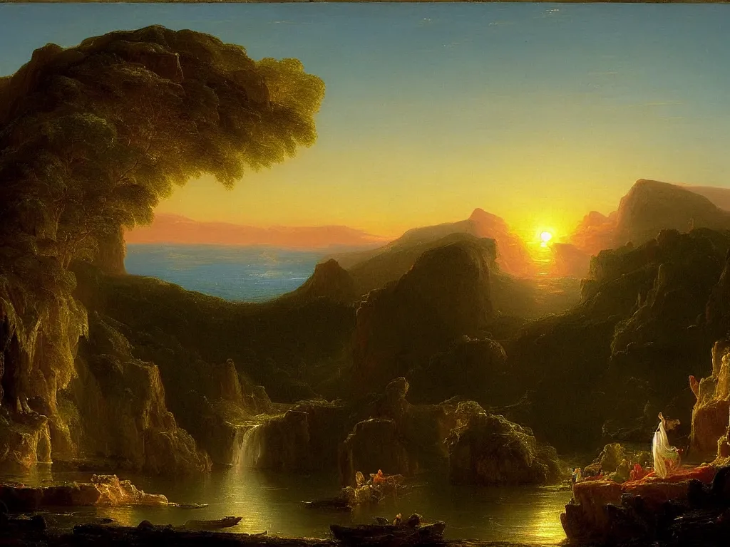 Prompt: 🌅 by thomas cole