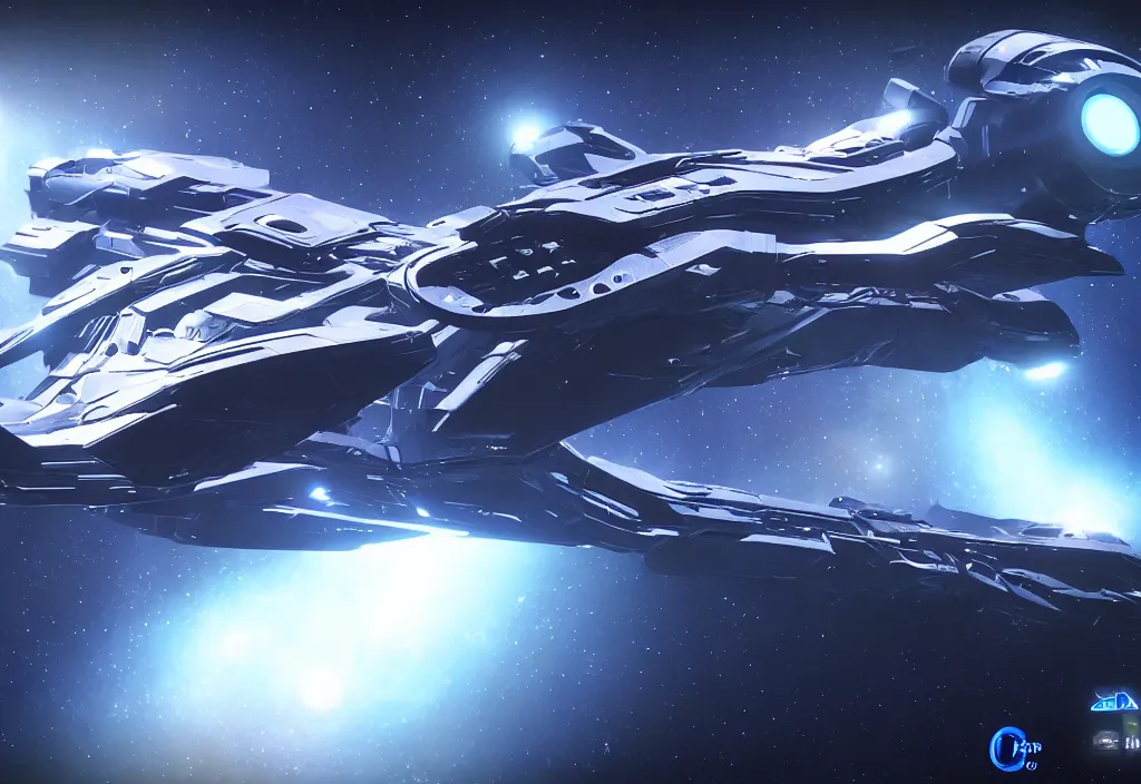Image similar to a futuristic spaceship made on fiber optic in space, cinematic, unreal engine 5