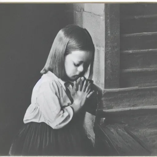 Image similar to vintage photo of a young girl praying