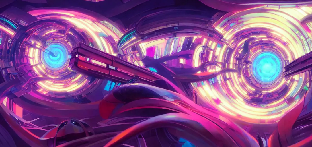 Image similar to swirling vortexes of computer hardware vaporwave aesthetic, colorful, psychedelic, digital painting, artstation, concept art, smooth, sharp focus, illustration, art by artgerm and greg rutkowski and alphonse mucha