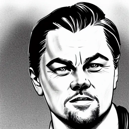 Image similar to Leonardo DiCaprio , leaning back, movie Django, cartoon style, trending on artstation
