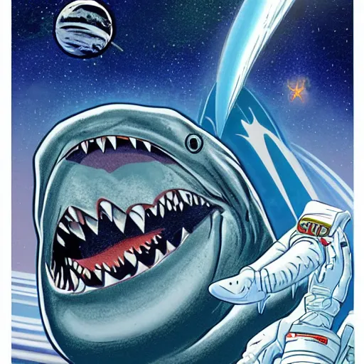 Prompt: jaws in space