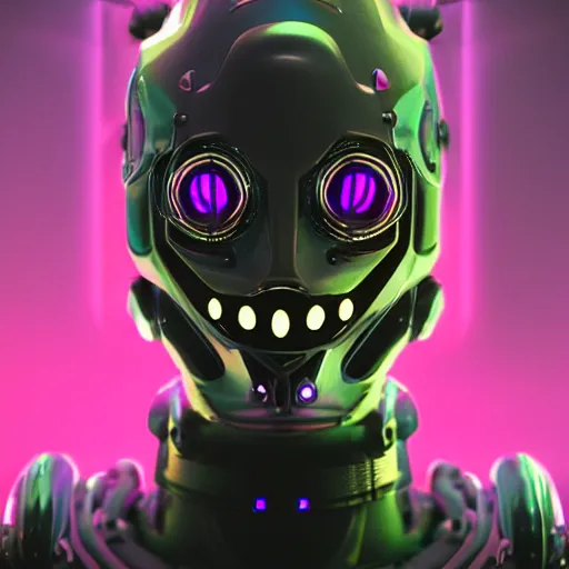 Prompt: cyberpunk futuristic robot head trypophobia octane