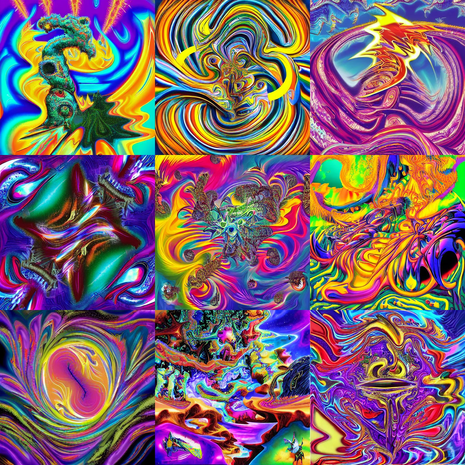 Prompt: surreal, hopalong fractal, detailed professional, high quality portrait sonic airbrush art tame impala album cover portrait of a liquid dissolving LSD DMT sonic the hedgehog surfing through cyberspace, purple checkerboard background, 1990s 1992 Sega Genesis video game album cover