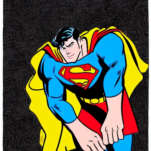 Image similar to superman illustrated by darwyn cooke