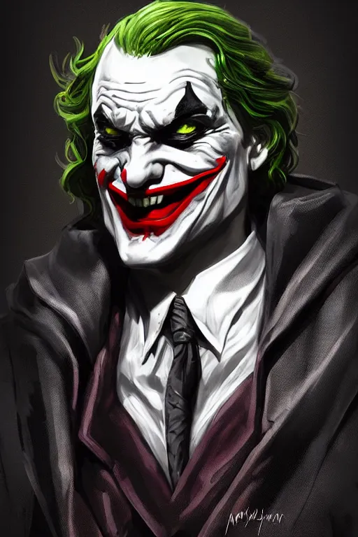 Image similar to Joker wearing vader's armor, full character, artstation, highly detailed, highly realistic