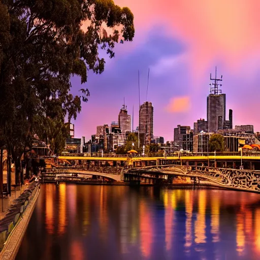 Prompt: melbourne, cinematic matte painting