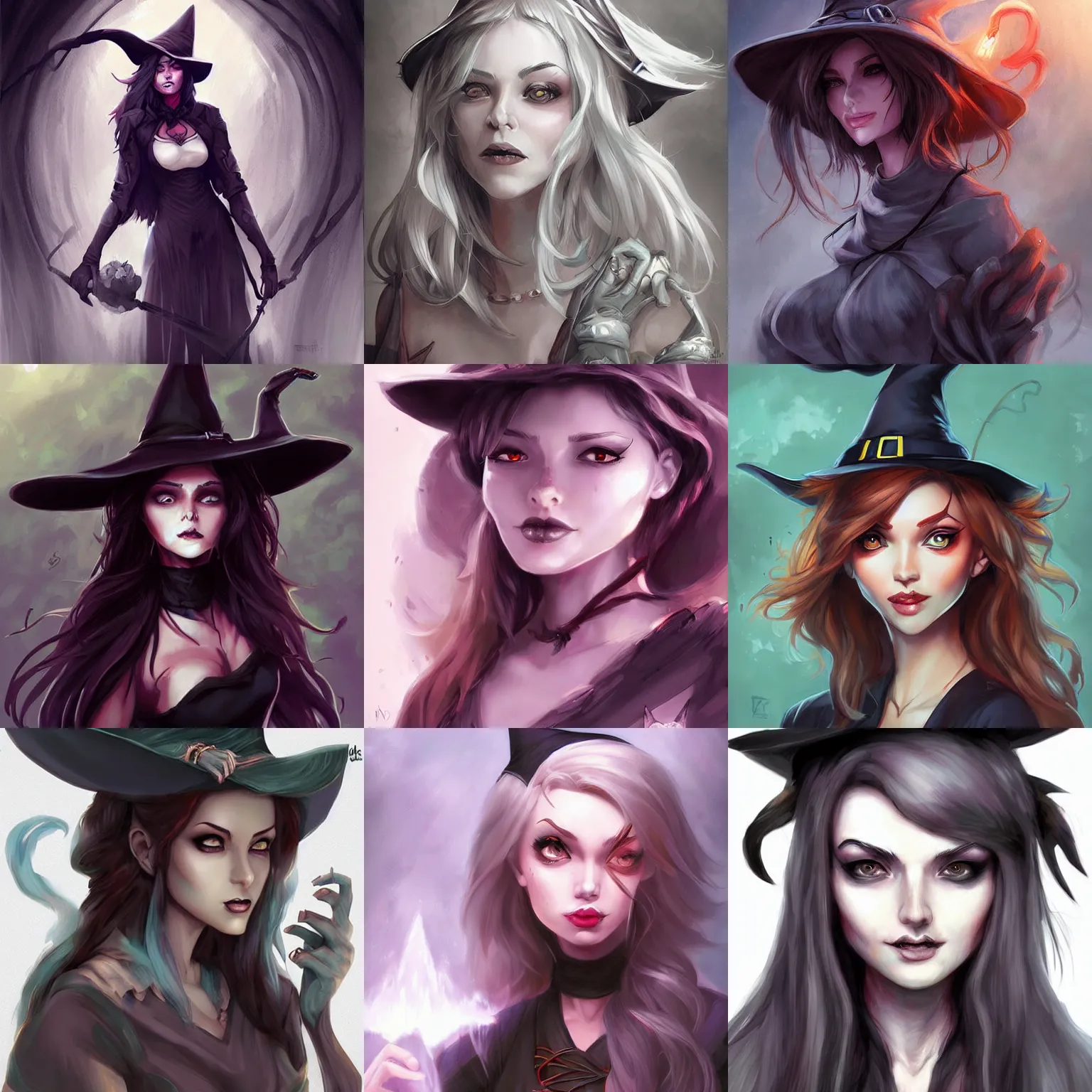 Prompt: concept art, witch, fiona staples, artgerm, highly detailed