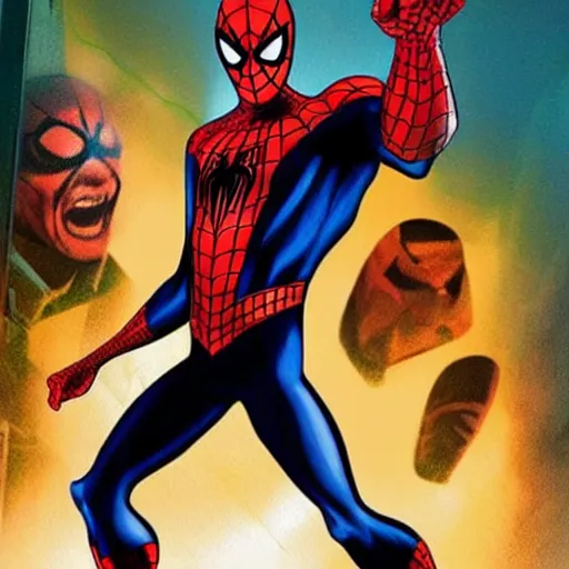 Image similar to Spiderman in style of He-Man