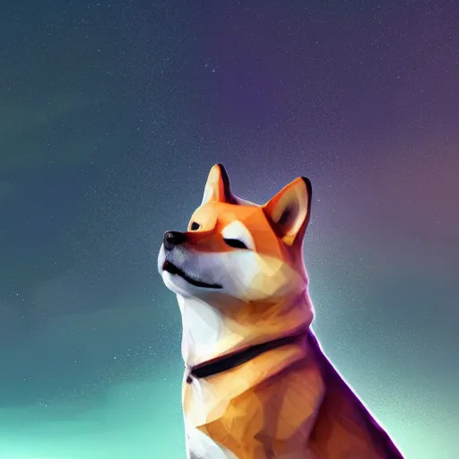 Image similar to shiba inu dog bonk meme, low poly, character design, highly detailed digital art, atmosphere, glow, lens flare, cinematic lightning, hyperrealistic, focused, extreme details, 4 k, ultra detailed, trending on artstation, masterpiece, digital art.