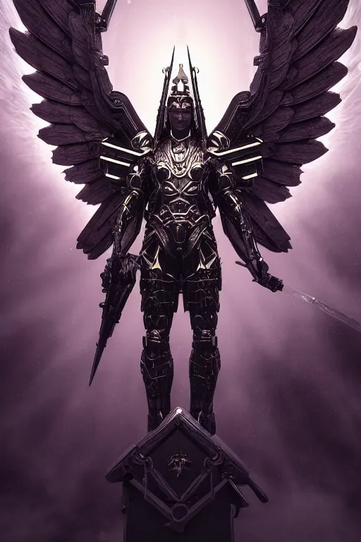 Image similar to archangel micheal by tsuyoshi nagano, illustration, cinematic lighting, hyperdetailed, 8 k, symmetrical, trending on artstation