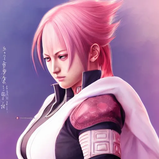 Image similar to sakura haruno as a tekken character, cg animation, namco, realistic, character select portrait, by artgerm, greg rutkowski, alphonse mucha, 3 d