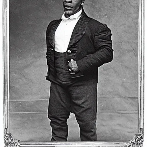 Image similar to Mike Tyson dressed in victorian clothing
