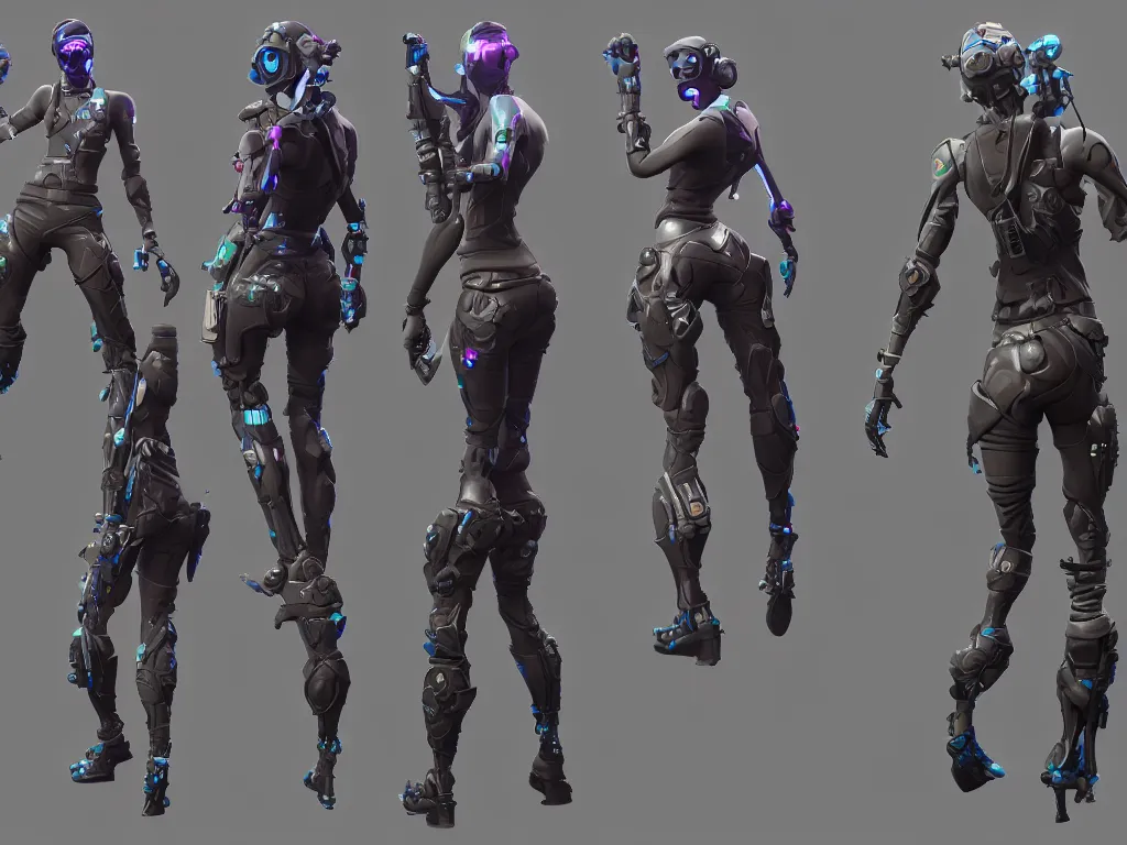 Image similar to fortnite game concept art skin model inspired by cyberpunk , 3d, 3-dimensional, multiverse, realistic, cinematic, full hd render, 3d octane render, unreal engine 5, redshift render, immense detail, interdimensional lightning, enhanced quality, 4k UHD