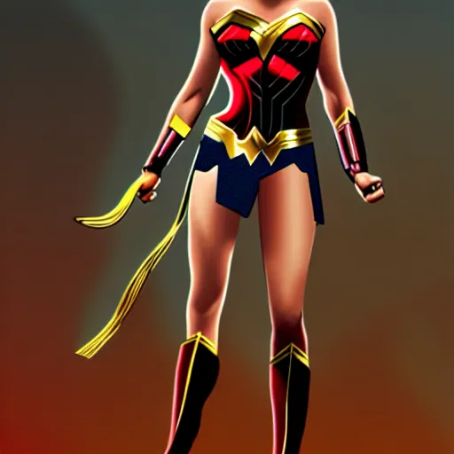 Image similar to scarlett johansson as wonder woman, full body, cinematic, concept art, photo, high detail