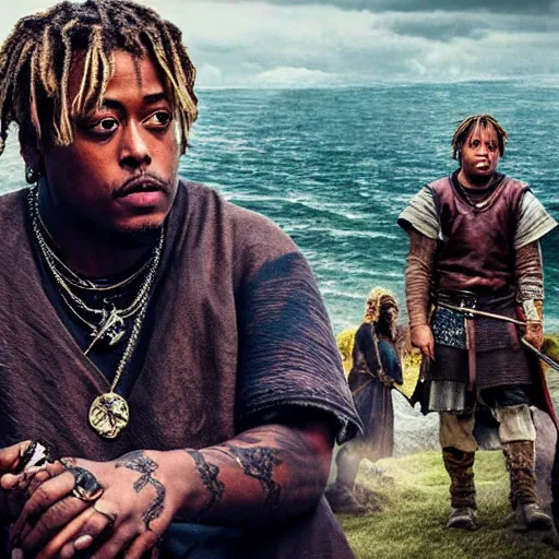 Image similar to juice wrld in Vikings very detailed 4k quality super realistic