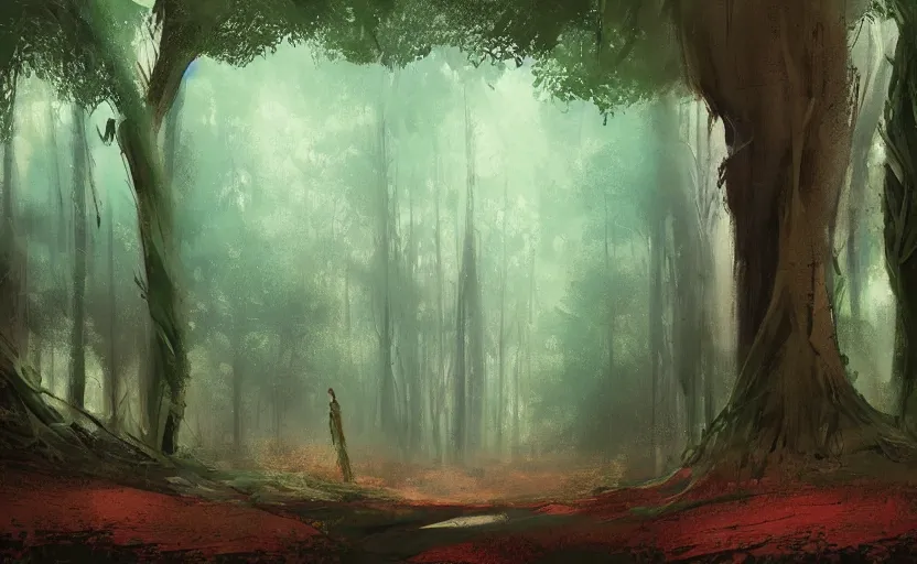 Prompt: a painting of a sensual forest trending on artstation in the style of greg rutkowski