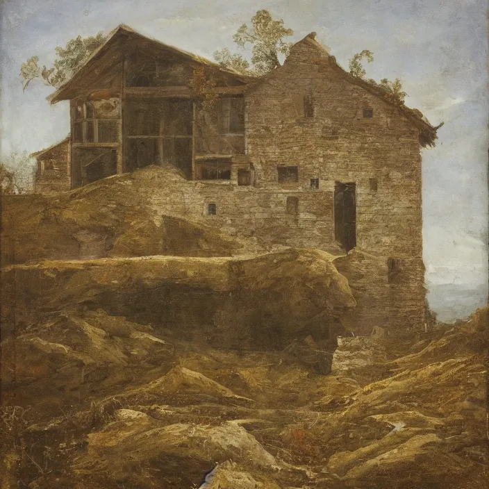 Image similar to a building in a landscape, complex