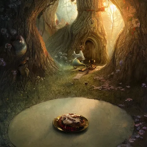 Image similar to alice in wonderland, high detail, dramatic light, digital art, painted by seb mckinnon and greg rutkowski, trending on artstation