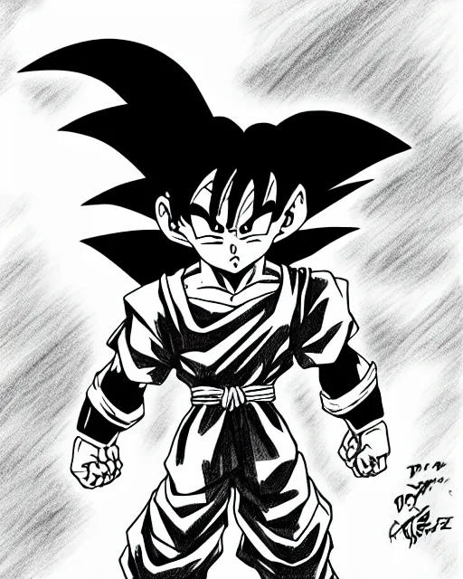 goku from dragon ball, sketch by glen keane and jin, Stable Diffusion