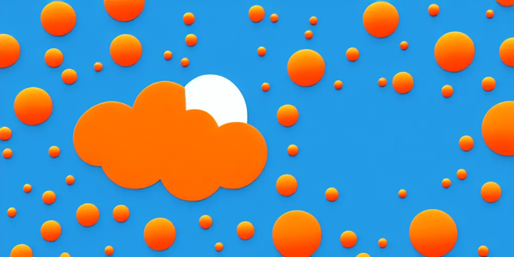 Prompt: PC, Server, Cloud server, ship, molecules, atoms. Minimalistic design, contemporary design, infographics. Logo. Blue, cyan and orange palette. Vivid, 8K, Epic, Masterpiece