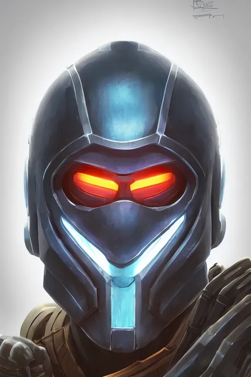 Image similar to epic mask helmet robot ninja portrait stylized as fornite style game design fanart by concept artist gervasio canda, behance hd by jesper ejsing, by rhads, makoto shinkai and lois van baarle, ilya kuvshinov, rossdraws global illumination radiating a glowing aura global illumination ray tracing hdr render in unreal engine 5