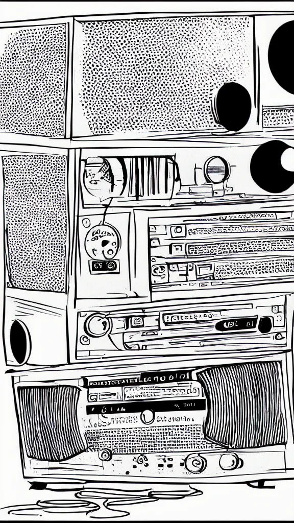 Image similar to an illustration of a vintage radio by designers republic