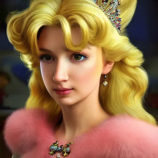 Prompt: stunning award winning hyperrealistic hdr 8 k highly detailed portrait photo of princess peach as a real human