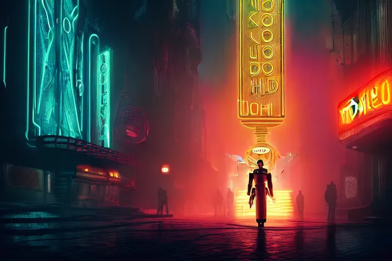 Prompt: ultra hd bioshock bladerunner 2049 cell shaded