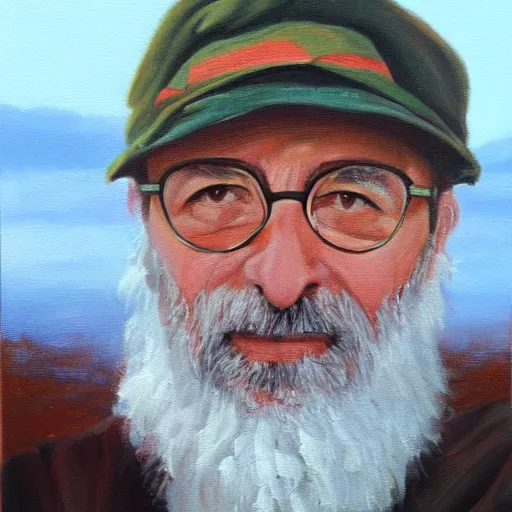 Image similar to oil painting of Lucio Dalla