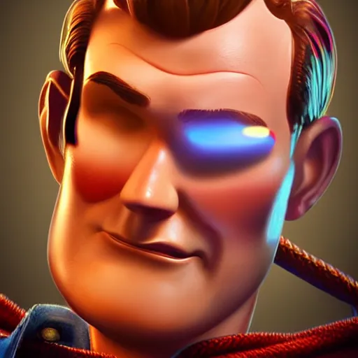 Prompt: henry caville as woody in toy story, portrait, artstation, concept art, illustration, arty by artgerm, very detailed
