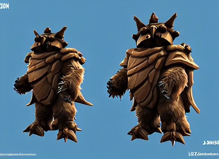Prompt: armored owlbear, stylized stl fantasy miniature, 3 d render, activision blizzard style, hearthstone style
