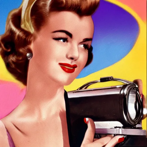 Image similar to a woman in a 1950s technicolor movie