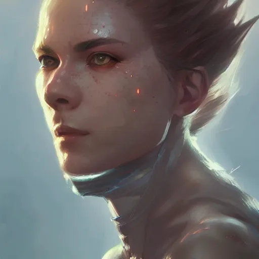 Prompt: portrait of a fantasy sci fi female warrior by Greg Rutkowski, highly detailed portrait, scifi, digital painting, artstation, concept art, smooth, sharp focus ilustration, Artstation HQ - 5