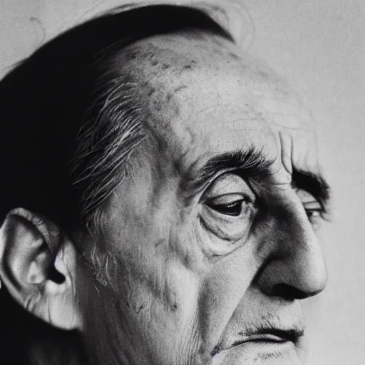 Prompt: a close - up wistful portrait of marcel duchamp in the style of hito steyerl and shinya tsukamoto and irving penn