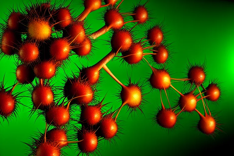 Image similar to jungle of the rambutan, art by ron miller and matthew stawicki and jurgen ziewe, trending on artstation, halfrear lighting microscopic view telephoto lens, cgsociety, final, long exposure, socialist realism