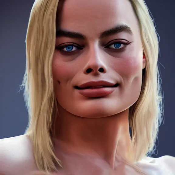 Prompt: Margot Robbie wearing a short and a t-shirt, ultra realistic, 8K resolution, detailed, Artstation, epic
