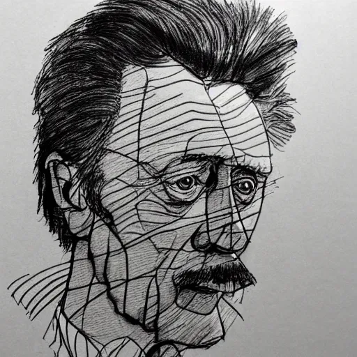 Image similar to a realistic yet scraggly portrait sketch of the side profile of a stern and sophisticated christopher walken, trending on artstation, intricate details, in the style of frank auerbach, in the style of sergio aragones, in the style of martin ansin, in the style of david aja, in the style of mattias adolfsson