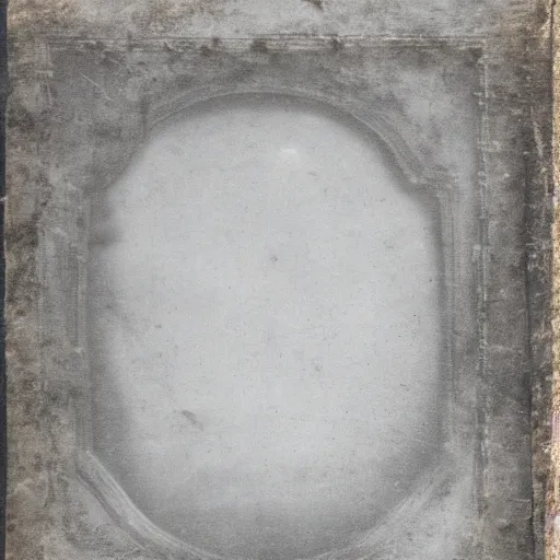 Prompt: landscape photograph from the 1700s, faded, first ever photograph