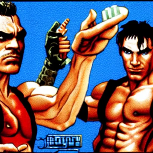 Image similar to portrait of daniel day - lewis in double dragon video game splash screen