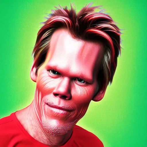 Image similar to ultra detailed kevin bacon shaped exactly like bacon in a hamburger rendered by octane digital painting inspired by arcimboldo