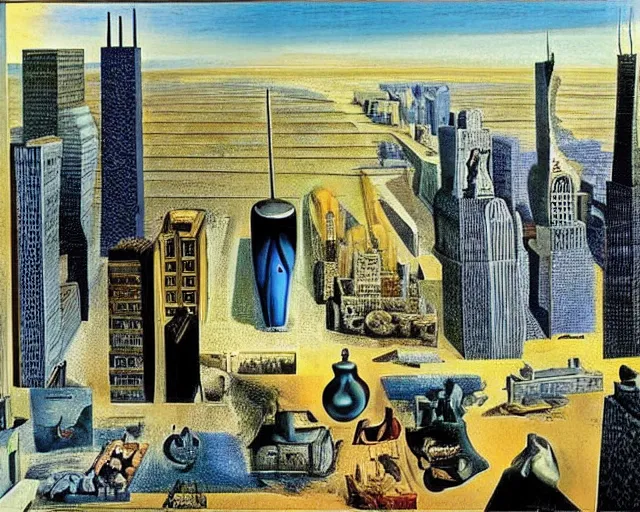 Prompt: chicago by salvador dali