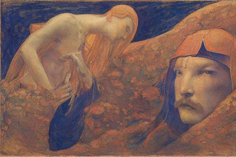 Image similar to the wake of the unseen object,by Annie Swynnerton and Nicholas Roerich , symbolist, dramatic lighting, elaborate geometric ornament, Art Brut, smooth, sharp focus, extremely detailed, Adolf Wölfli